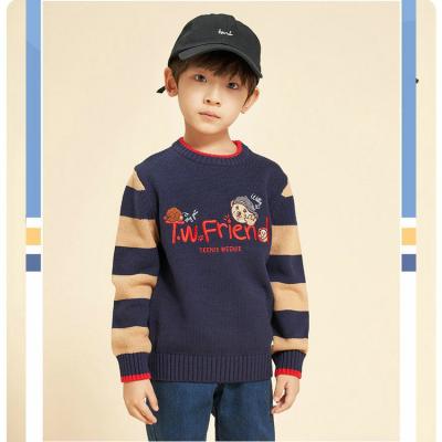 China Custom JULU sweater boys cartoon letter embroidered sweaterr kids pullover long sleeve knitwear for sale