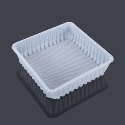 China Recyclable Fast Food Nacho Sandwich Candy Big Plastic White Square Tray for sale