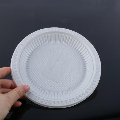 China Plastic Food Dish Biodegradable Tableware White Natural Cornstarch Disposable PLA for sale