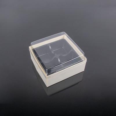 China 4 Pack Disposable Clear Plastic PP 4 Case Pack Cake Box For Pastry Packing for sale