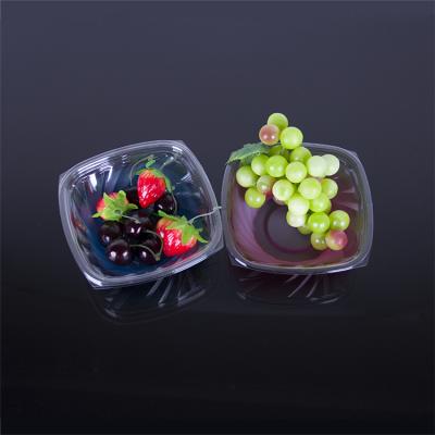 China Disposable Disposable Blister Plastic Fruit Salad Box Tray With Lid for sale