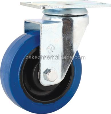 China Advertising Company Indurstial Roulette Castor Blue Rubber Wheels for sale