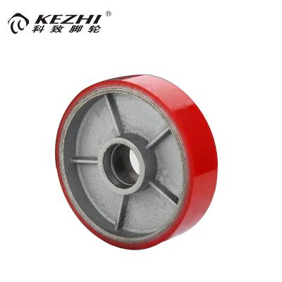 China Industry Unique Design 1850X50 PU On Cast Iron Forklift Furniture Caster Exterior Bearing Wheel For Scaffolding for sale