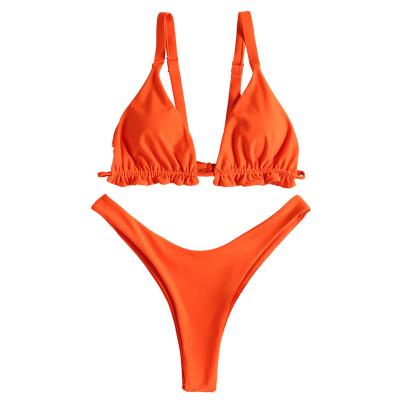 China Anti-UV hot sale sexy bikini high leg ruched swimwear swimwear for sale