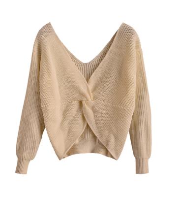 China Low Uneven Edge Fashion Sweater Anti Shrink Twisted Cut Sweater For Women for sale