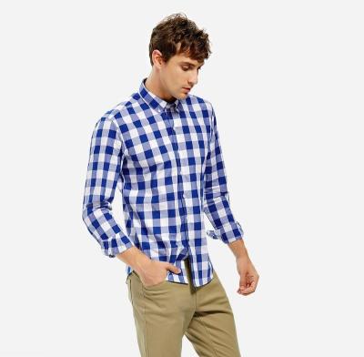 China ZAN.STYLE Plaid Collar Men's Full Sleeve T-Shirts One Piece for sale