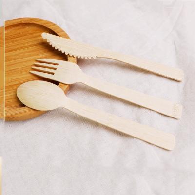 China Modern hot sale natural bamboo utensils compostable, biodegradable and sustainable utensils, reusable cutlery disposable flatware for sale