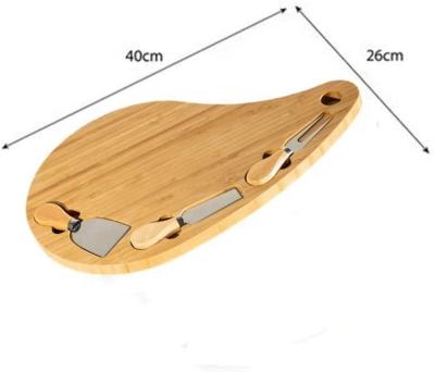 China Amazon Sustainable Hot Sale Bamboo Cheese Board Knife Set Charcuterie Board and Meat Serving Board Wooden Serving Board for sale