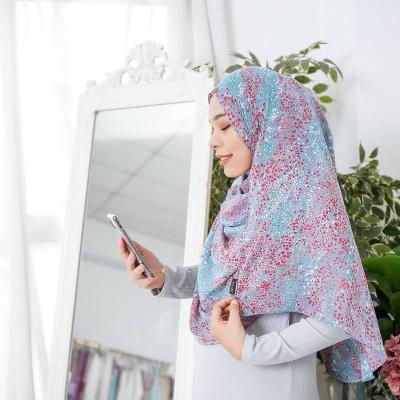 China Chiffon Women Printed Floral Muslim Wrap Muslim Hijab Fashion Shawl Bubble Chiffon Head Scarf hijab hijab for sale