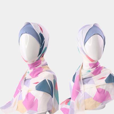 China Newest Customized Chiffon Scarf Malaysia Women Muslim Turban Printed Large Size Shawl Printed Floral Chiffon Hijab Scarf for sale