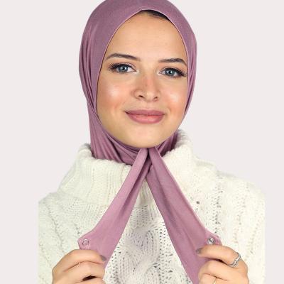 China Best Selling Muslim Hijab Amira Newest Design Easy Plain Hijab Snap Scarf 1 Piece for sale