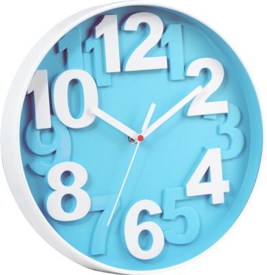 China Creative Novelty 12 Inch 3D Number 12 Blue Plastic Wall Clock For Kids Room Gift Clock for sale