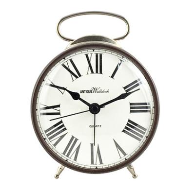 China Custom Roman Number Iron Study Room Antique Decor Style Desk And Table Clocks for sale