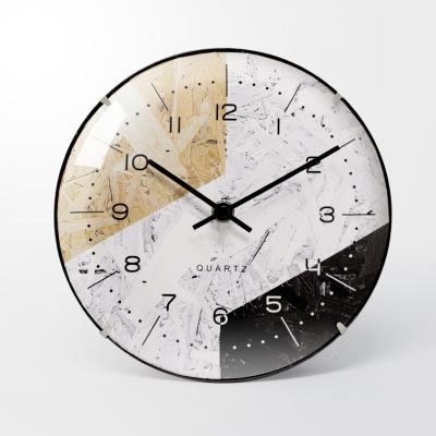 China Multifunctional Multifunctional Circular Wall Clock Wooden Dial Desk and Table Glass Clock for sale