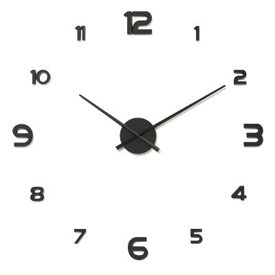 China Hot Selling Custom Made Minimalist Creative Amazon 3D DIY Wall Clock Large Size Sticker For Home Decoration for sale