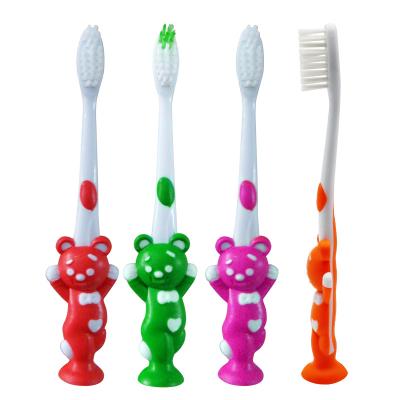 China Children Toothbrush High Quality Dental Care Cartoon Handle Soft Cute Stiffens Suction Bottom Children Kids Toothbrush for sale