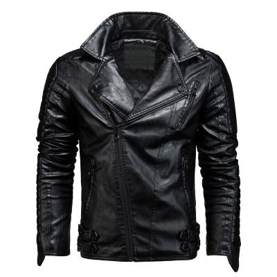 China Breathable plus size 2021 autumn/winter men's PU leather jacket racing motorcycle suit stitched men's jacket leather jacket for sale