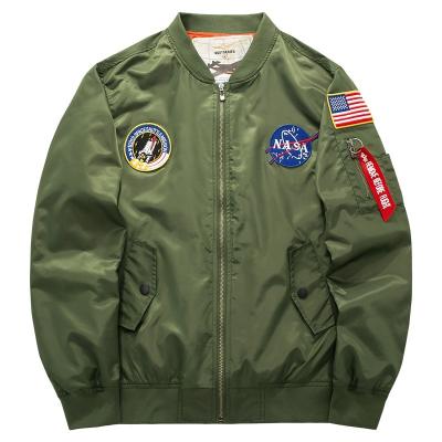 China Breathable comic spring and autumn American pilot men's collar men's jacket Air Force One casual jacket plus fat plus size clothing for sale