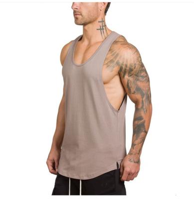 China QUICK DRY V-neck T-shirt sports and fitness solid color men's sleeveless top vests and vests for sale