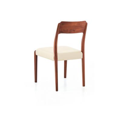 China Wholesale High Quality Walnut Leather Clear Paint Durable Dining Armless Chair for sale