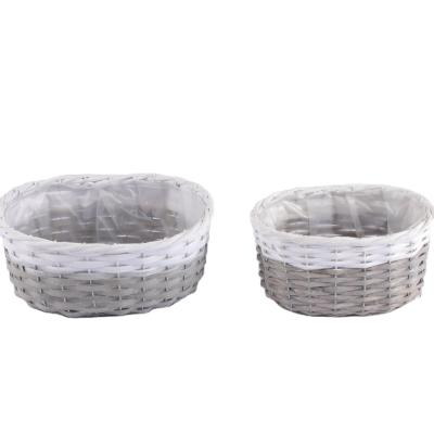 China Cheap Customized Minimalist China Rattan Wicker Basket Flower Pot Willow Woven Garden Plant Factory Outdoor Pot for sale