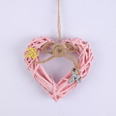 China Rattan minimalist willow twigs tree handwork wicker heart shaped garland for sale