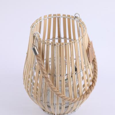 China Weaving Hanging Holiday Decorations Boulbou Globe Arredo Lantern Willow Rattan Wicker Lanterns Classic Lintern for sale