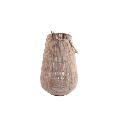 China NEW Classic JUTE LAMPSHADES Made Wholesales Natural Jute Lampshades With Handmade Decoration for sale