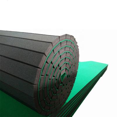 China Cheap Mat Green Cheerleading Roll Out Gymnastic Training and Stunt Competition Cheer & Mat for sale