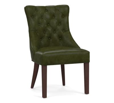 China Luxury European Green Upholstered Leather Dining Chair Kitchen Chair for sale