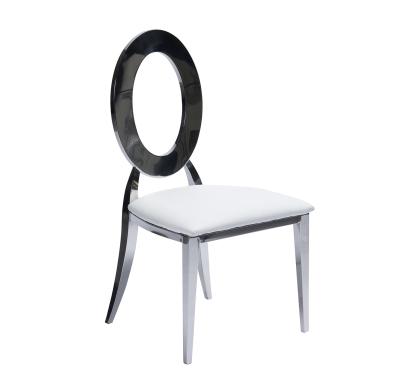 China Modern Silver Stainless Steel Metal Wedding Chair With O Back Design for sale