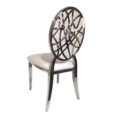 China New Use Luxury Design Silver Stainless Steel Fur Chair With White Faux Leather for sale