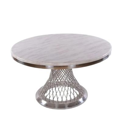 China Luxury fancy silver retangular round dining table use for wedding furniture for sale