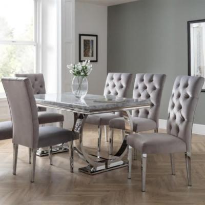 China Luxury Upscale Usage Stainless Steel Dining Table And Chair 10 Seater Chairs for sale