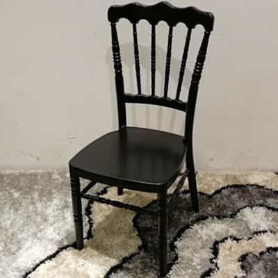 China Modern Stackable Black Napoleon Weeding Dining Chair Metal Slope Back For Event Use for sale