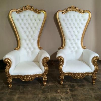 China Modern White Antique Kings Queens Wedding Chairs For Bride And Groom Sofa Chair Set for sale