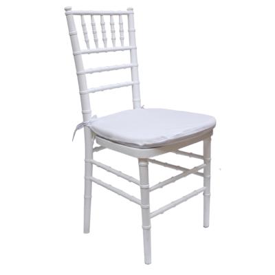 China Modern durable stackable porcelain white resin acrylic adult chiavari chair for sale