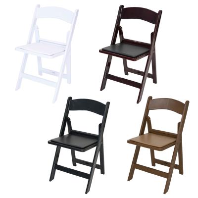 China Modern plastic resin multi color options black partable folding event outdoor garden chairs for sale