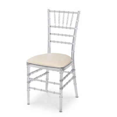 China Modern chavari crystal chiavari event polycarbonate tifanny chair with cushion for wedding venue for sale