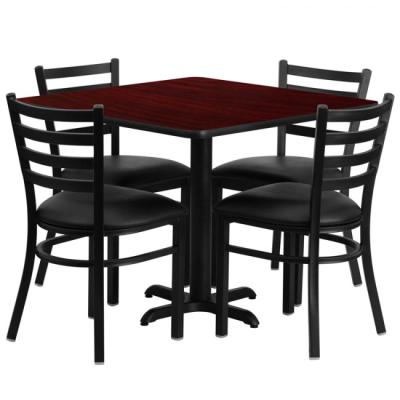 China Modern Different Color Options Vinyl Dining Chairs Table Restaurant Furniture for sale