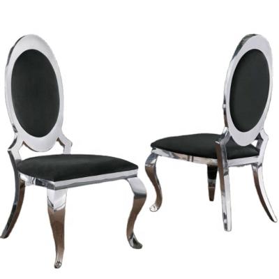 China Modern Design Luxury Luxurious Velvet Upholstered Chrome Dining Chairs With Sturdy Steel Leg for sale