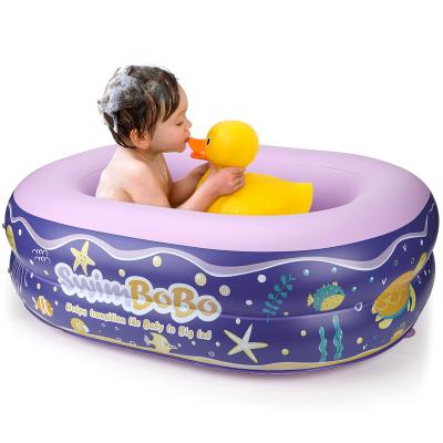 China New Swimbobo Bathing Bathing Eco-friendly Plastic Foldable Plastic Inflatable Baby Bathtub Portable PVC Baby Tub Sustainable Kids Shower Basin for sale