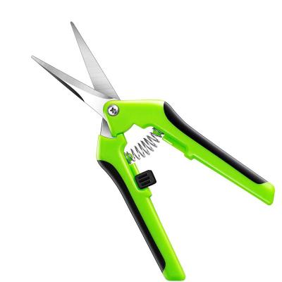 China Anti-Slip Handle Hydroponic Systems Plant Straight Stainless Trimming Scissors for sale