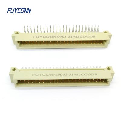 China 48 pin DIN 41612 Connector PCB Angled 2 rijen Man 2*24 pin 48 pin 9001 connector Te koop