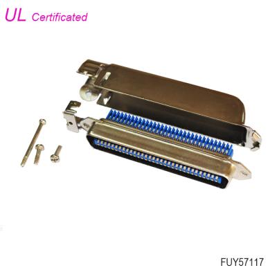 China Amphenol 2.16mm Pitch 64 Pin Male Centronic IDC connector with Side Entry metal cover for sale