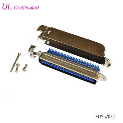 China 70640 Amfenol-connector Champ RJ21 64-pins mannelijke Centronic-connector 32 paar IDC-type met zij-ingang Matel-afdekking Te koop