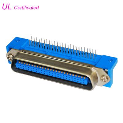 China Conector masculino del soporte del PWB del Pin Centronics del azul 50 25 pares de ángulo recto en venta