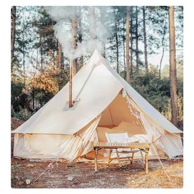 China Extended Type 3M 4M 5M 6M 7M Custom Luxury Glamping Canopy Family Camping Pyramid Cotton Canvas Oxford Yurt Bell Hexagonal Tent for sale