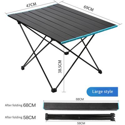 China Easy Carrying DELUXEFIT High quality aluminum steel frame metal portable camping picnic beach folding table for outdoor for sale