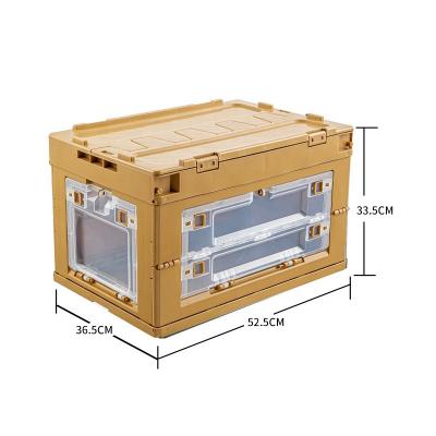 China DELUXEFIT lightweight high quality outdoor camping folding plastic storage box with foldable table top for sale